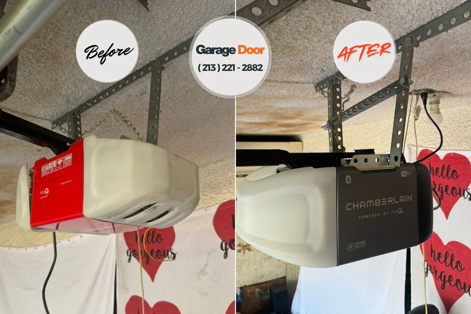 Before and after: garage door repair Lake Oswego, OR
